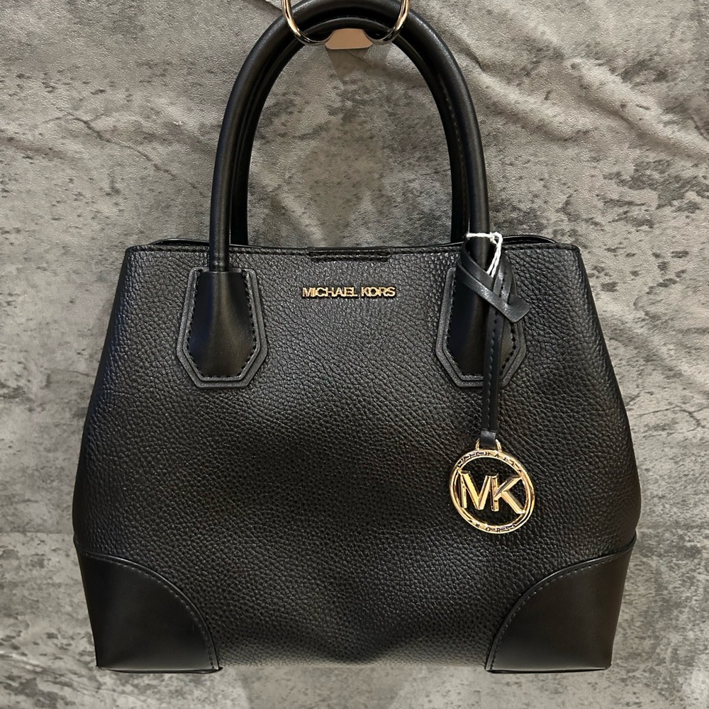 Michael Kors Black Pebbled Leather Satchel